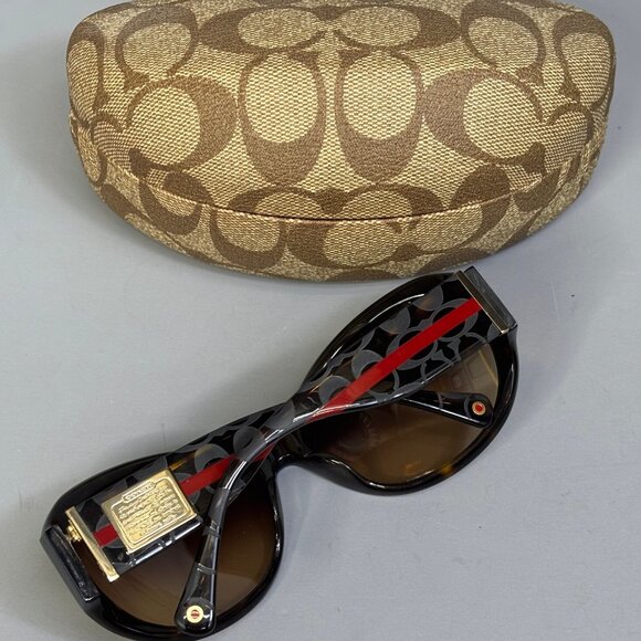 COACH Molly Sunglasses in Tortoise w/ Etched Monogram ~ EUC! - Picture 9 of 12